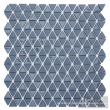 Mosaico de vidro triangular cinza para decoração de parede